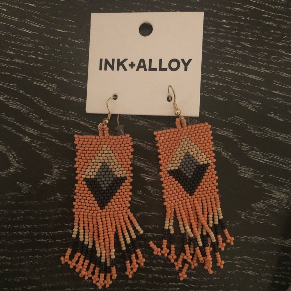 Ink and Alloy tribal beaded earrings